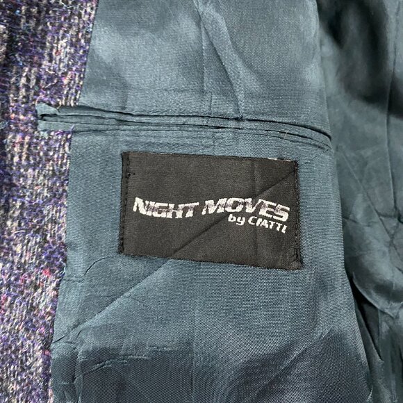 NWT Vintage Night Moves Ciattl Blazer Sport Coat Men's 38S Purple Short - Picture 7 of 15